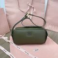 MIU MIU BAGUETTE BAG 24 IN KELP GREEN CALFSKIN