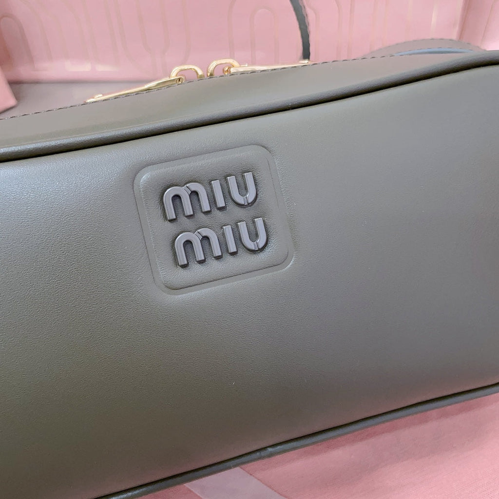 MIU MIU BAGUETTE BAG 24 IN KELP GREEN CALFSKIN