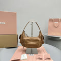 MIU MIU PUCKET BAG 21 IN PEANUT BROWN CALFSKIN