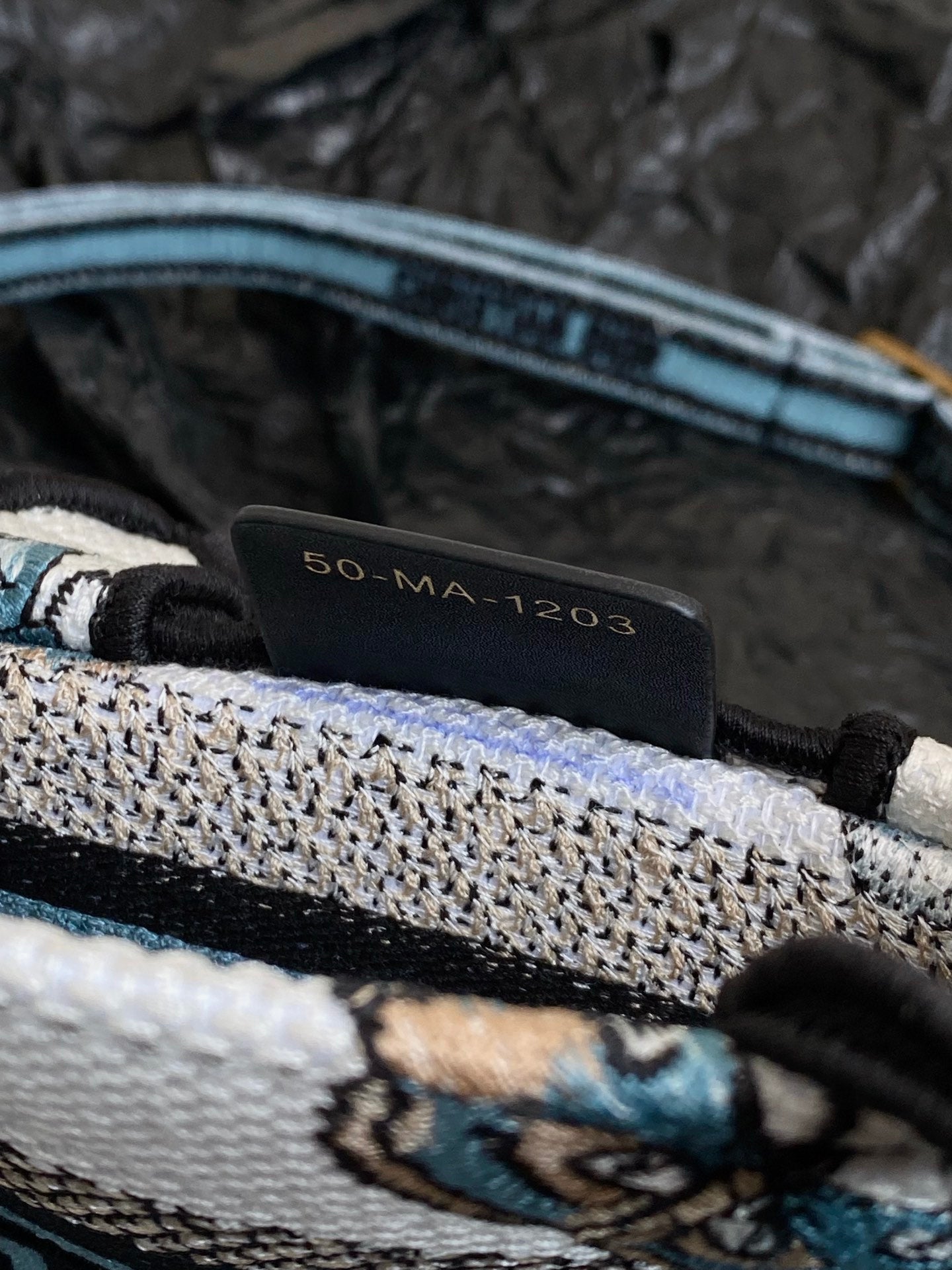 DIOR MINI BOOK TOTE 21 BUTTERFLY PATTERN BLUE CALFSKIN