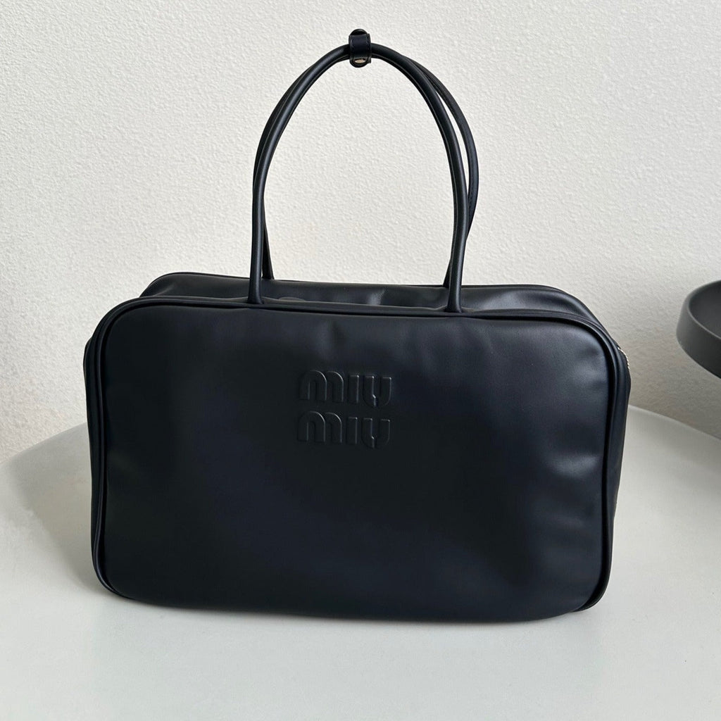 MIU MIU BEAU BAG 34 IN BLACK LEATHER