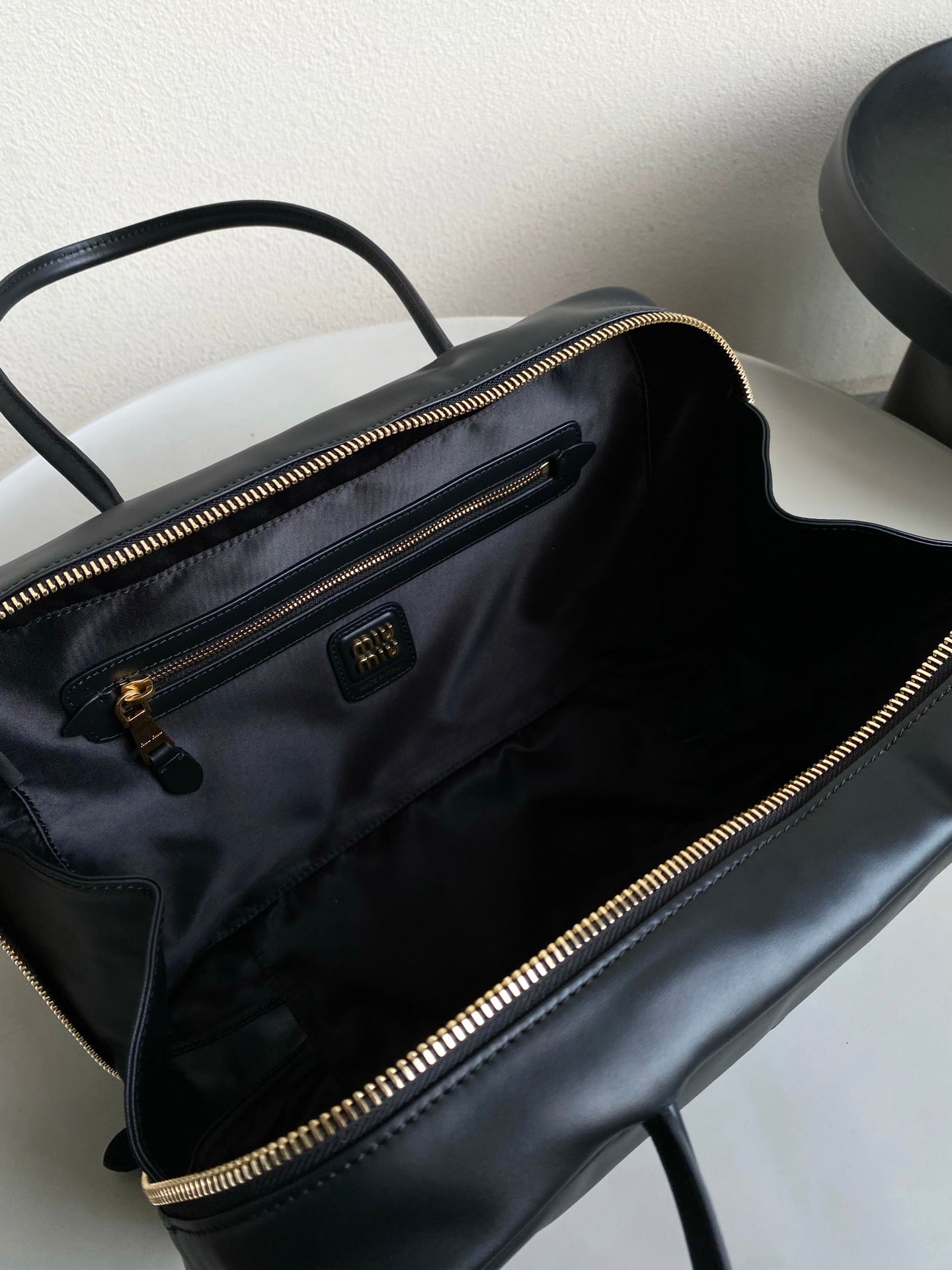 MIU MIU BEAU BAG 34 IN BLACK LEATHER