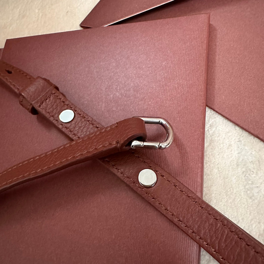 LORO PIANA EXTRA POCKET L19 IN GARNET RED CALFSKIN WITH SILVER HARDWARE