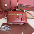 LORO PIANA EXTRA BAG L27 IN MARS RED SMOOTH CALFSKIN WITH GOLD HARDWARE
