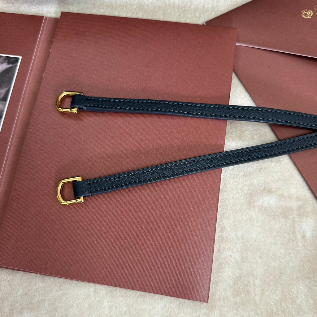 LORO PIANA EXTRA POCKET BACKPACK L23.5 IN DARK BLUE CALFSKIN WITH GOLD HARDWARE