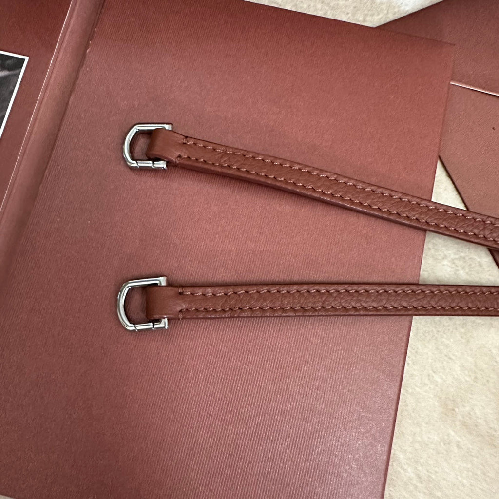 LORO PIANA EXTRA POCKET BACKPACK L23.5 IN BRONZE BROWN CALFSKIN WITH SILVER HARDWARE