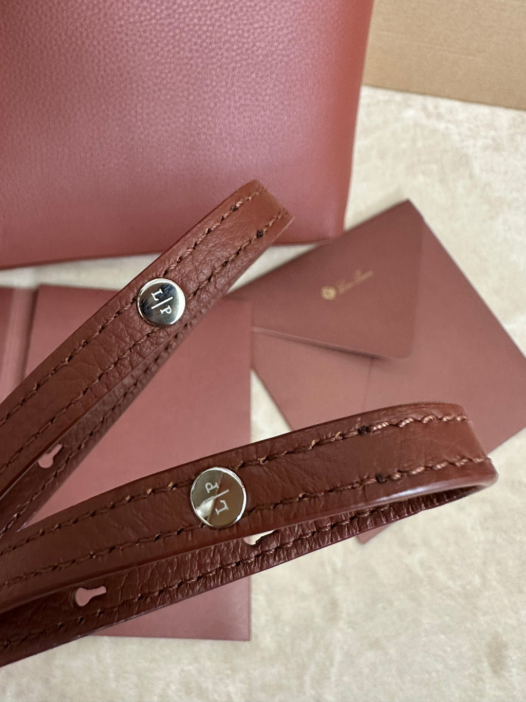 LORO PIANA EXTRA POCKET BACKPACK L23.5 IN BRONZE BROWN CALFSKIN WITH SILVER HARDWARE