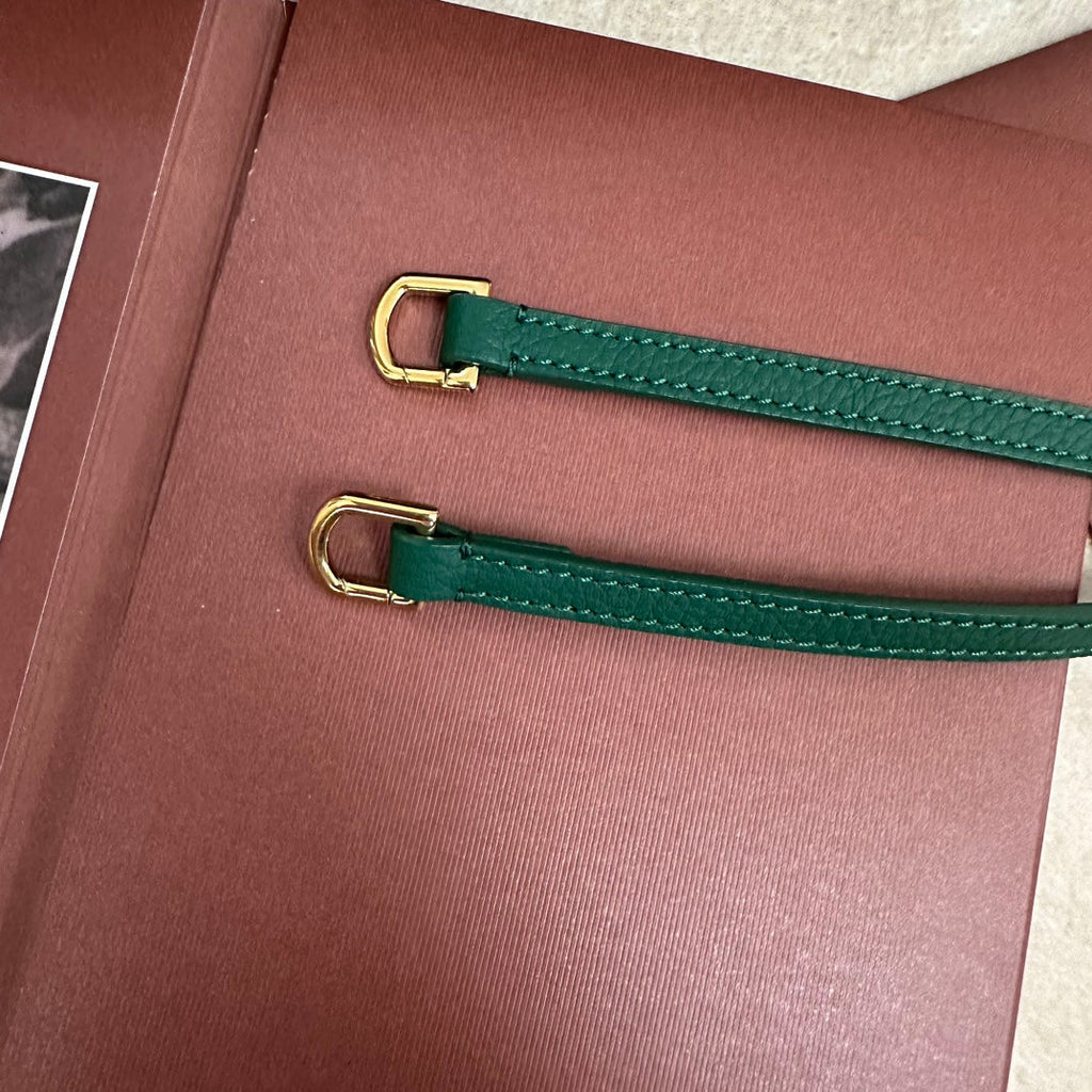 LORO PIANA EXTRA POCKET BACKPACK L23.5 IN TEAL GREEN CALFSKIN WITH GOLD HARDWARE