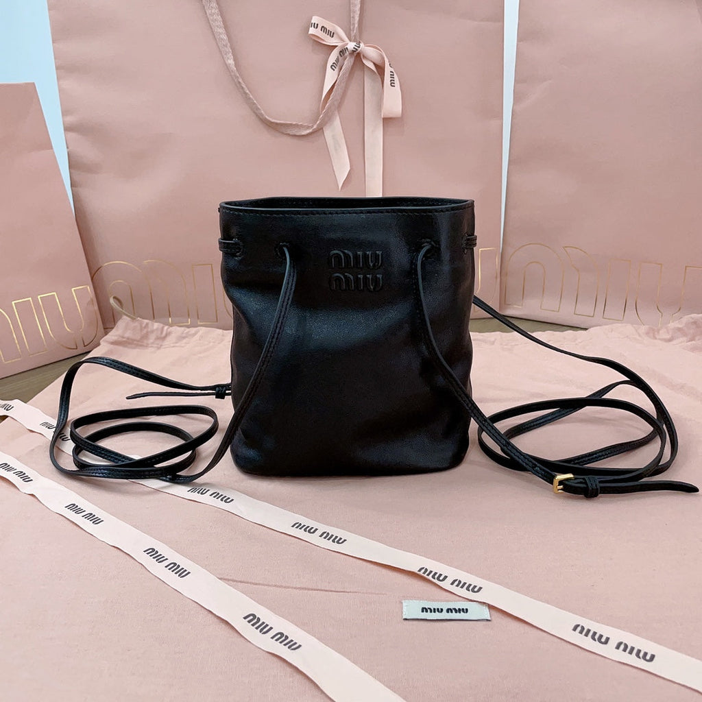 MIU MIU MINI BAG 17 IN BLACK SHINY CALFSKIN