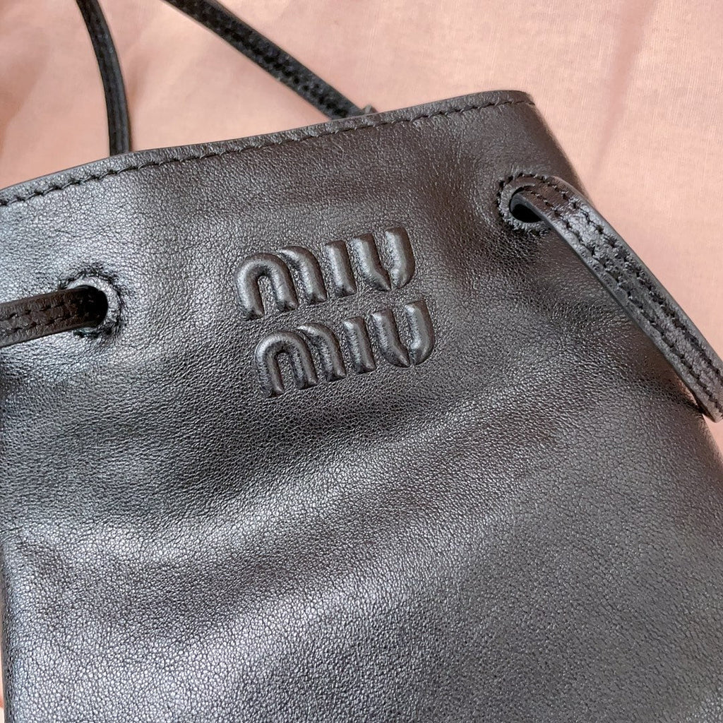 MIU MIU MINI BAG 17 IN BLACK SHINY CALFSKIN