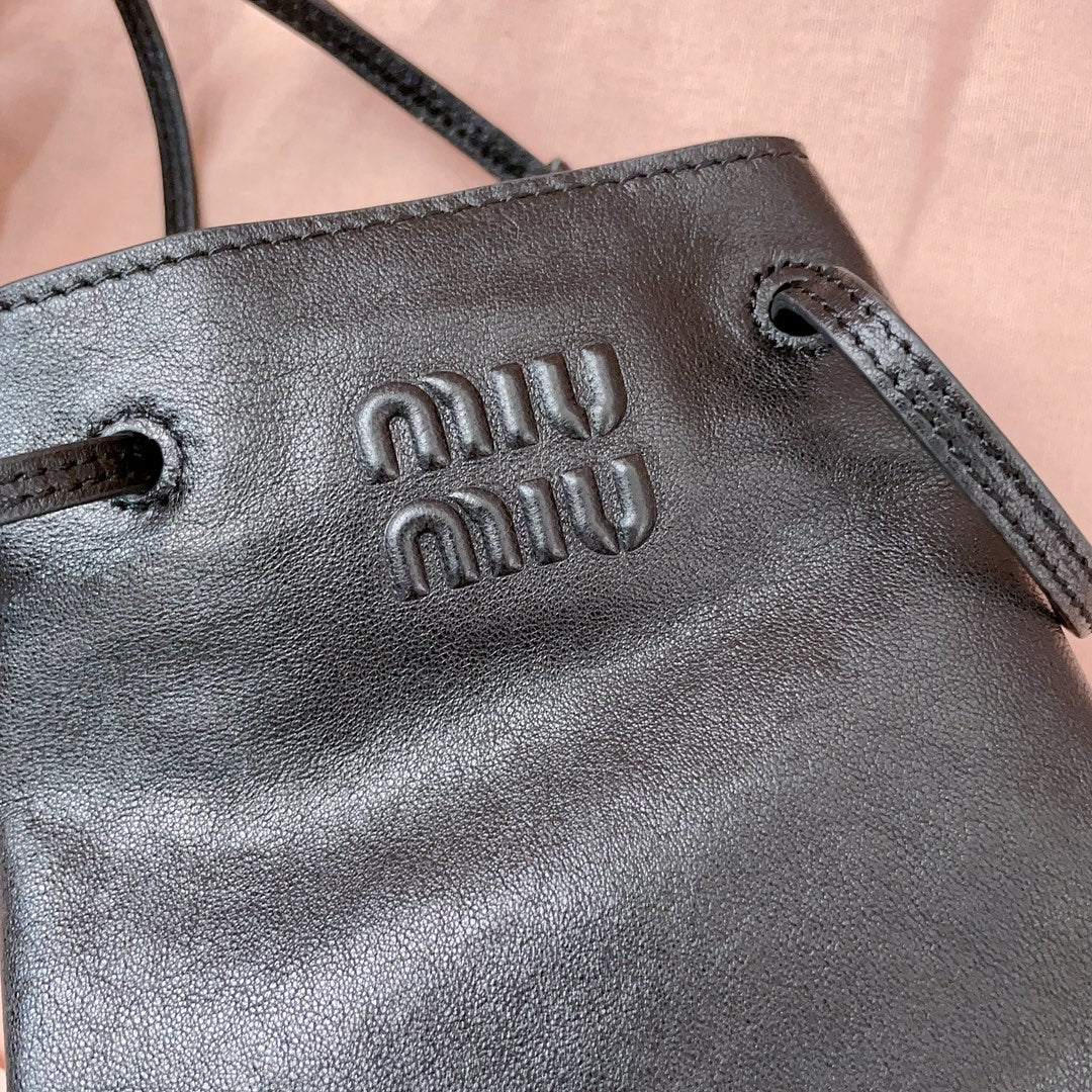 MIU MIU MINI BAG 17 IN BLACK SHINY CALFSKIN
