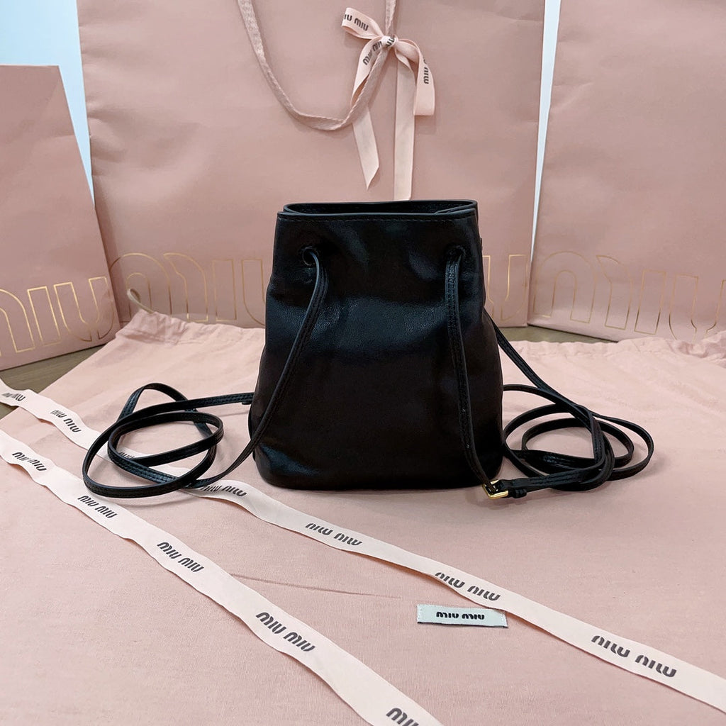 MIU MIU MINI BAG 17 IN BLACK SHINY CALFSKIN