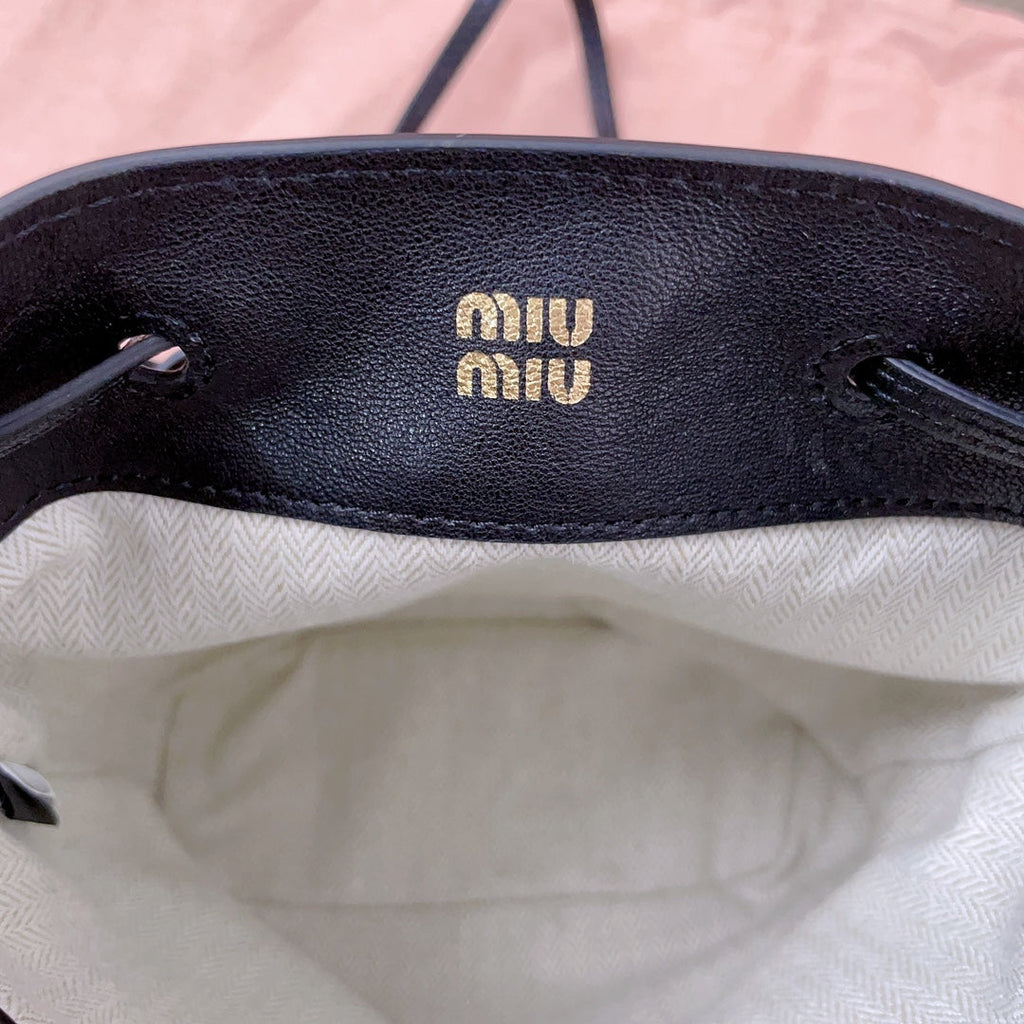 MIU MIU MINI BAG 17 IN BLACK SHINY CALFSKIN