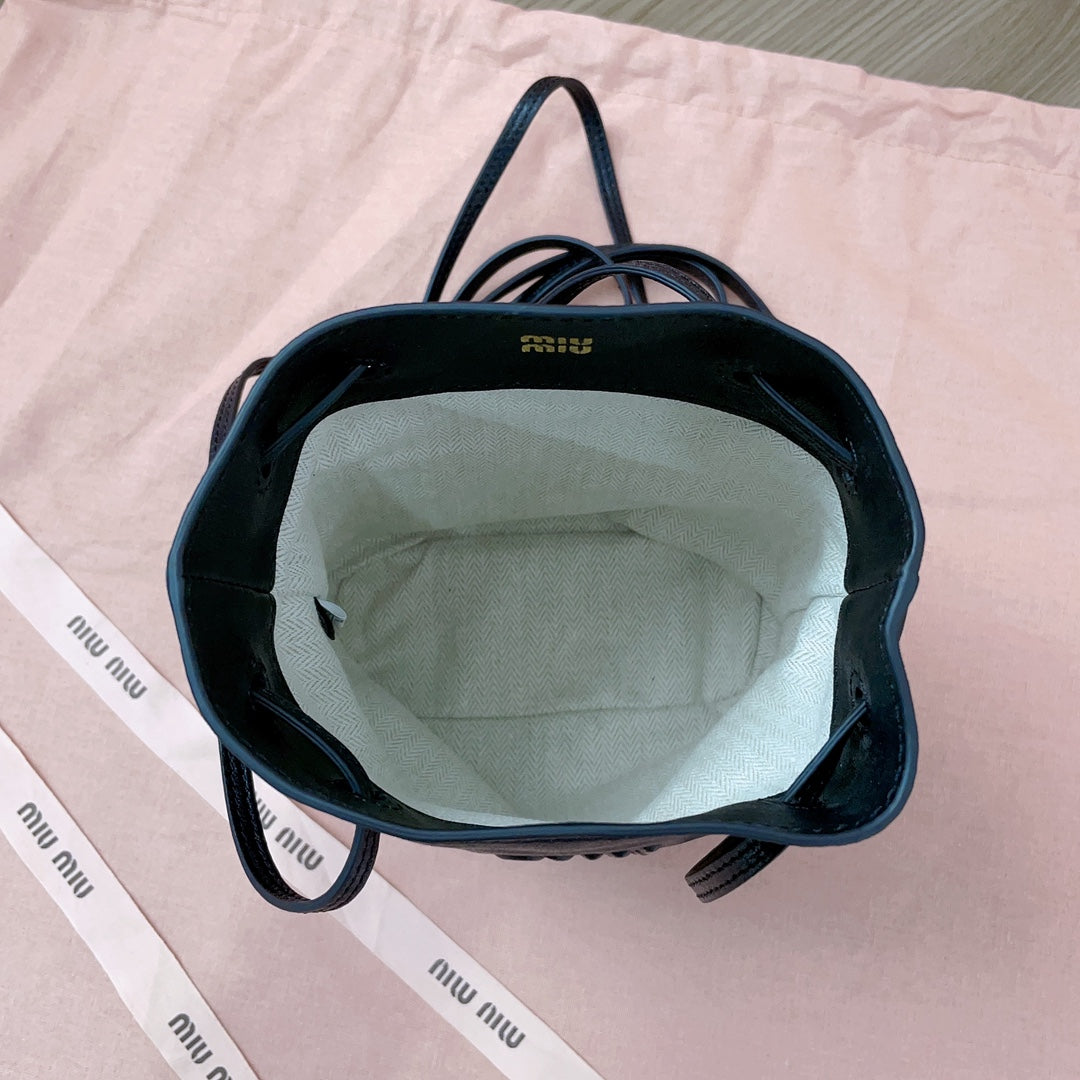 MIU MIU MINI BAG 17 IN BLACK SHINY CALFSKIN