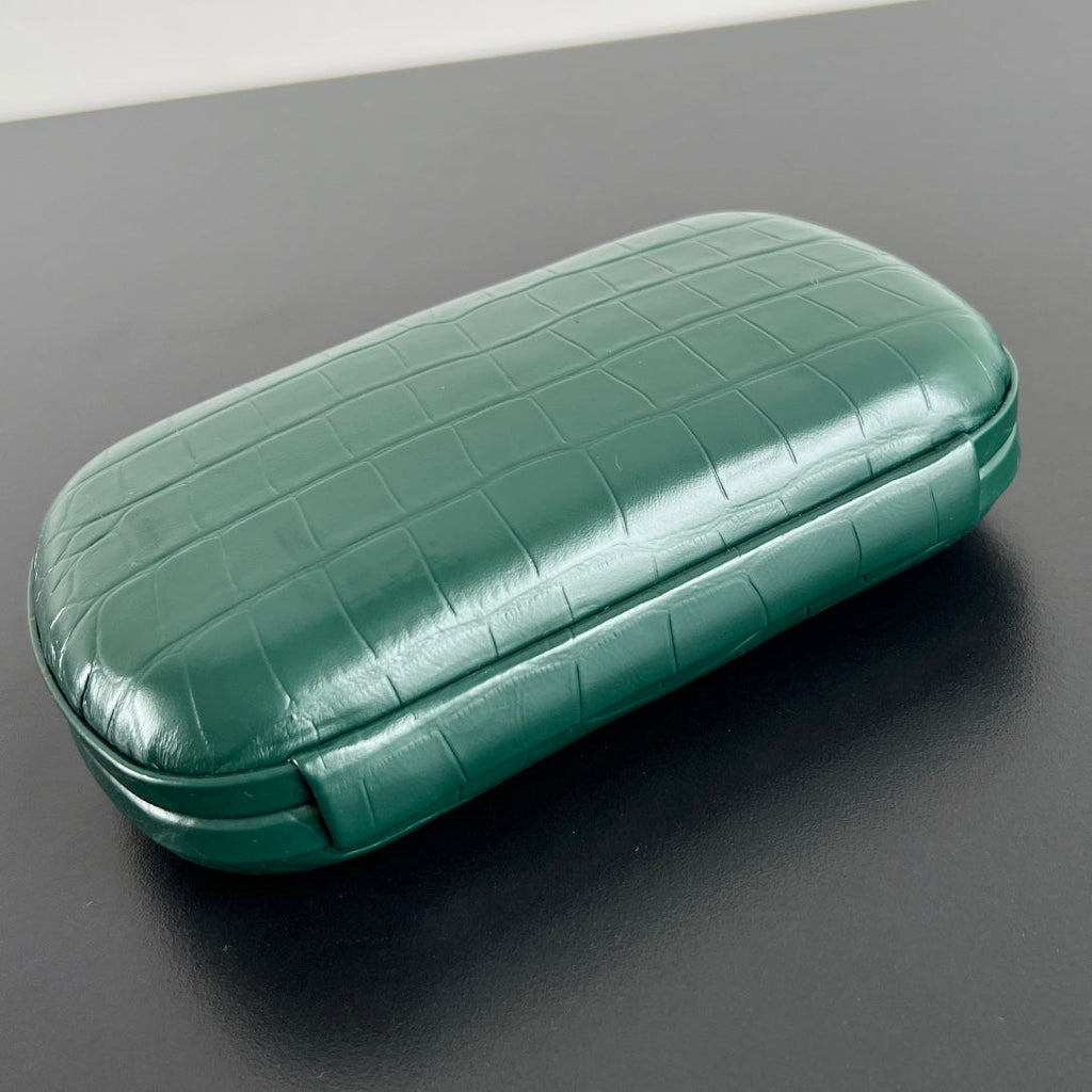 BOTTEGA VENETA KNOT 19 IN EDEN GREEN CROCODILE PATTERN CALFSKIN