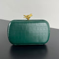 BOTTEGA VENETA KNOT 19 IN EDEN GREEN CROCODILE PATTERN CALFSKIN