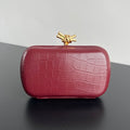 BOTTEGA VENETA KNOT 19 IN BURGUNDY RED CROCODILE PATTERN CALFSKIN