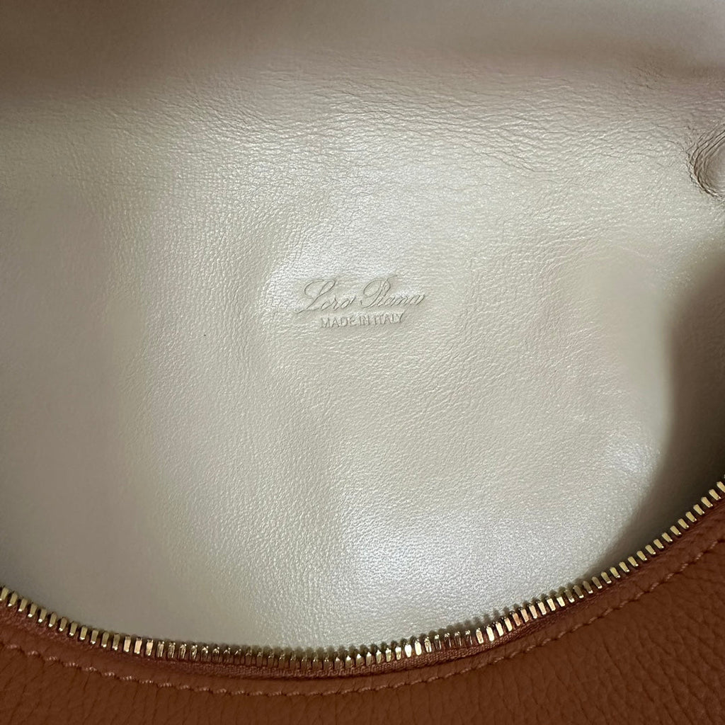 LORO PIANA EXTRA POCKET BACKPACK L23.5 IN GINGER ORANGE CALFSKIN WITH GOLD HARDWARE