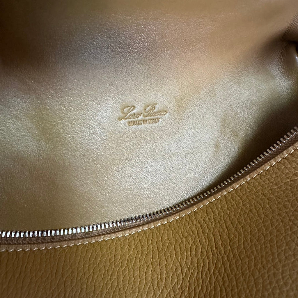 LORO PIANA EXTRA POCKET BACKPACK L23.5 IN CHOCOLATE BROWN CALFSKIN WITH SILVER HARDWARE