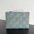 BOTTEGA VENETA LARGE CASSETTE POUCH 35 IN GUNSMOKE CALFSKIN