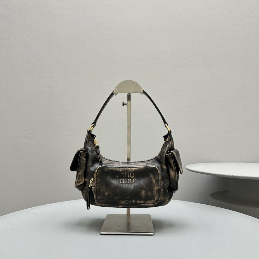 MIU MIU PUCKET BAG 21 IN MOCHA BROWN CALFSKIN