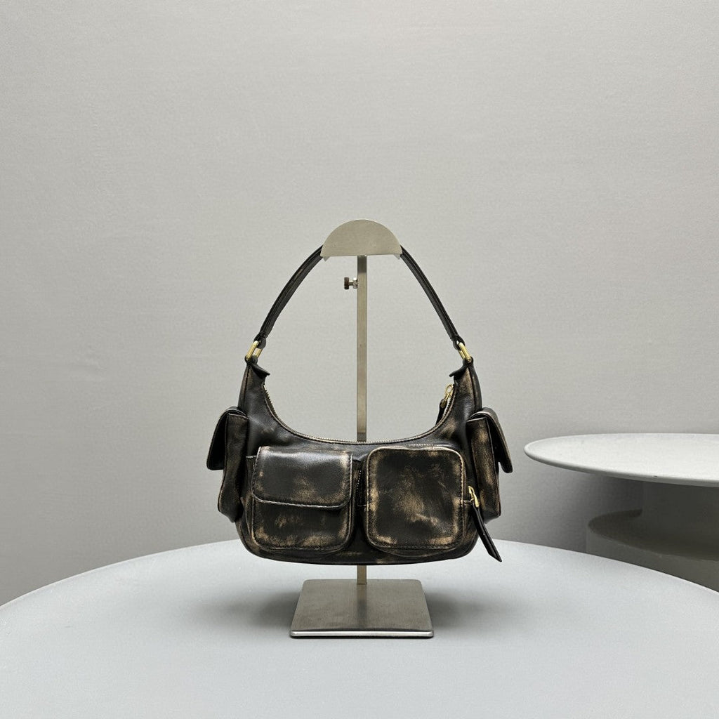 MIU MIU PUCKET BAG 21 IN MOCHA BROWN CALFSKIN