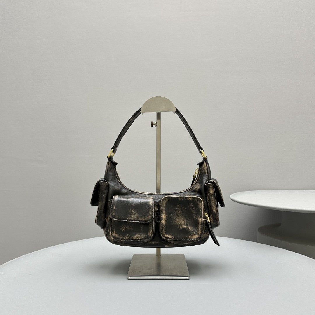 MIU MIU PUCKET BAG 21 IN MOCHA BROWN CALFSKIN