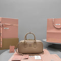 MIU MIU RESTRO SMALL 27 IN TAUPE PINK IN CALFSKIN