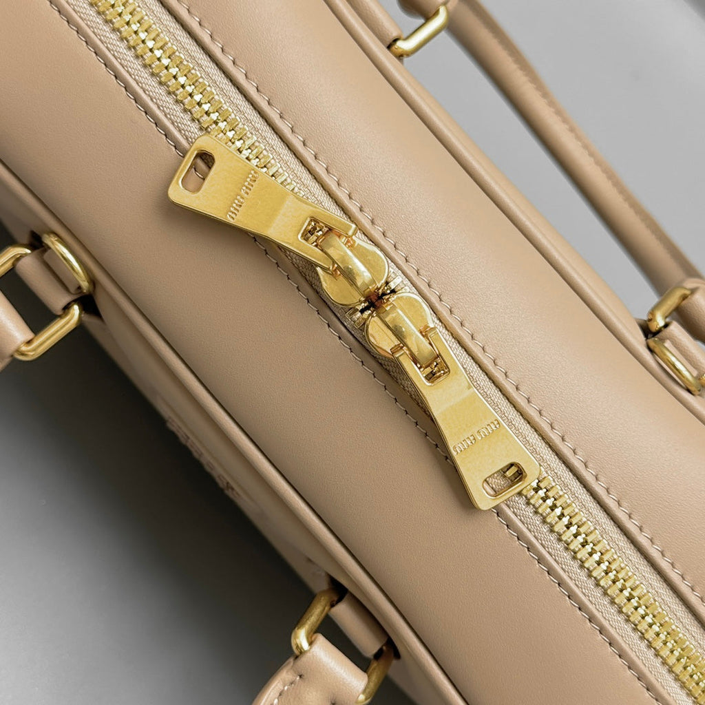 MIU MIU RESTRO SMALL 27 IN TAUPE PINK IN CALFSKIN