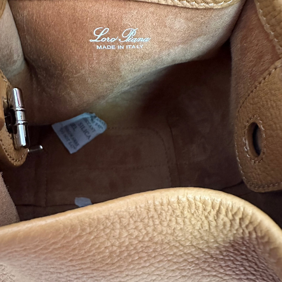 LORO PIANA MICRO BALE BAG IN MUSTARD YELLOW CALFSKIN