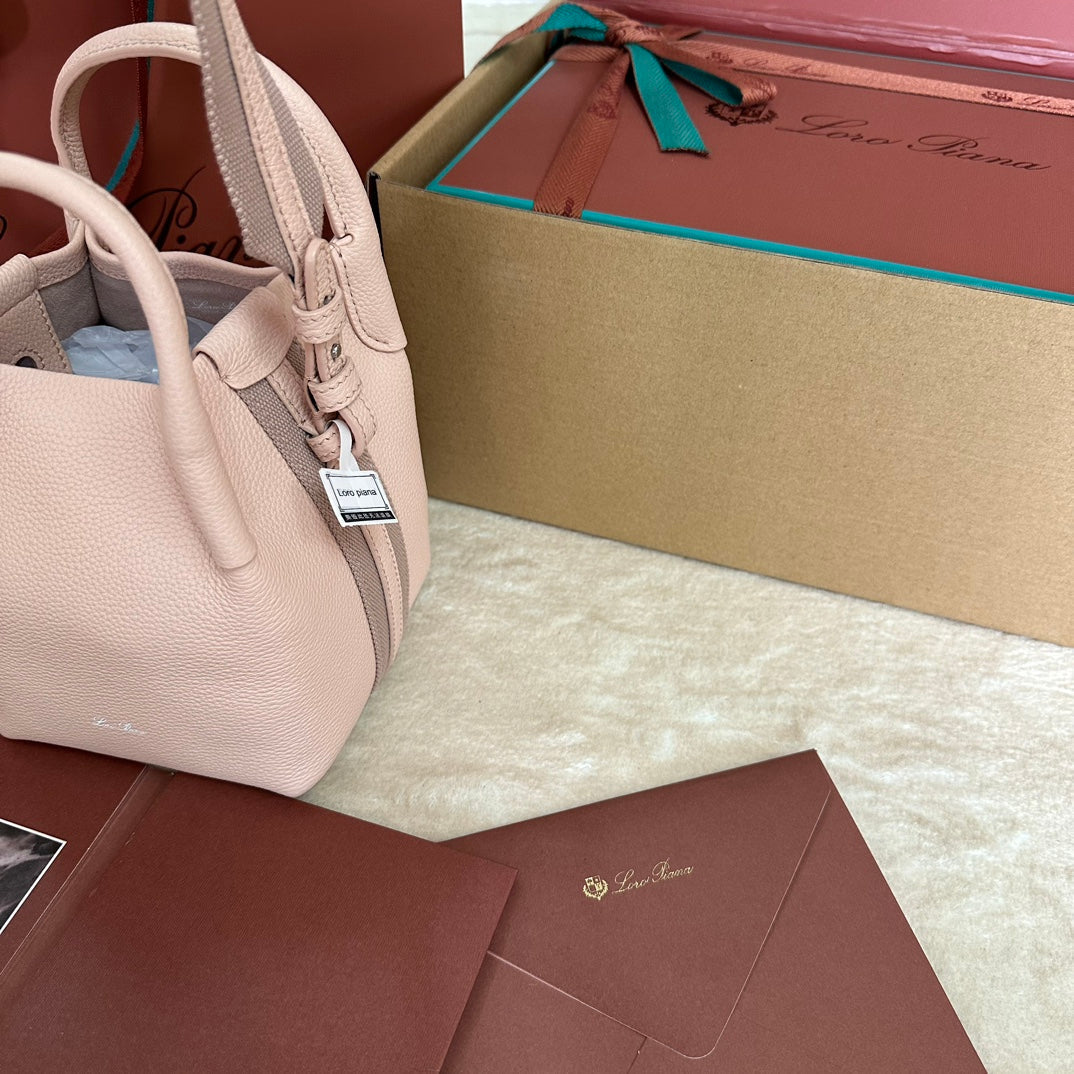 LORO PIANA MICRO BALE BAG IN PALE PINK CALFSKIN