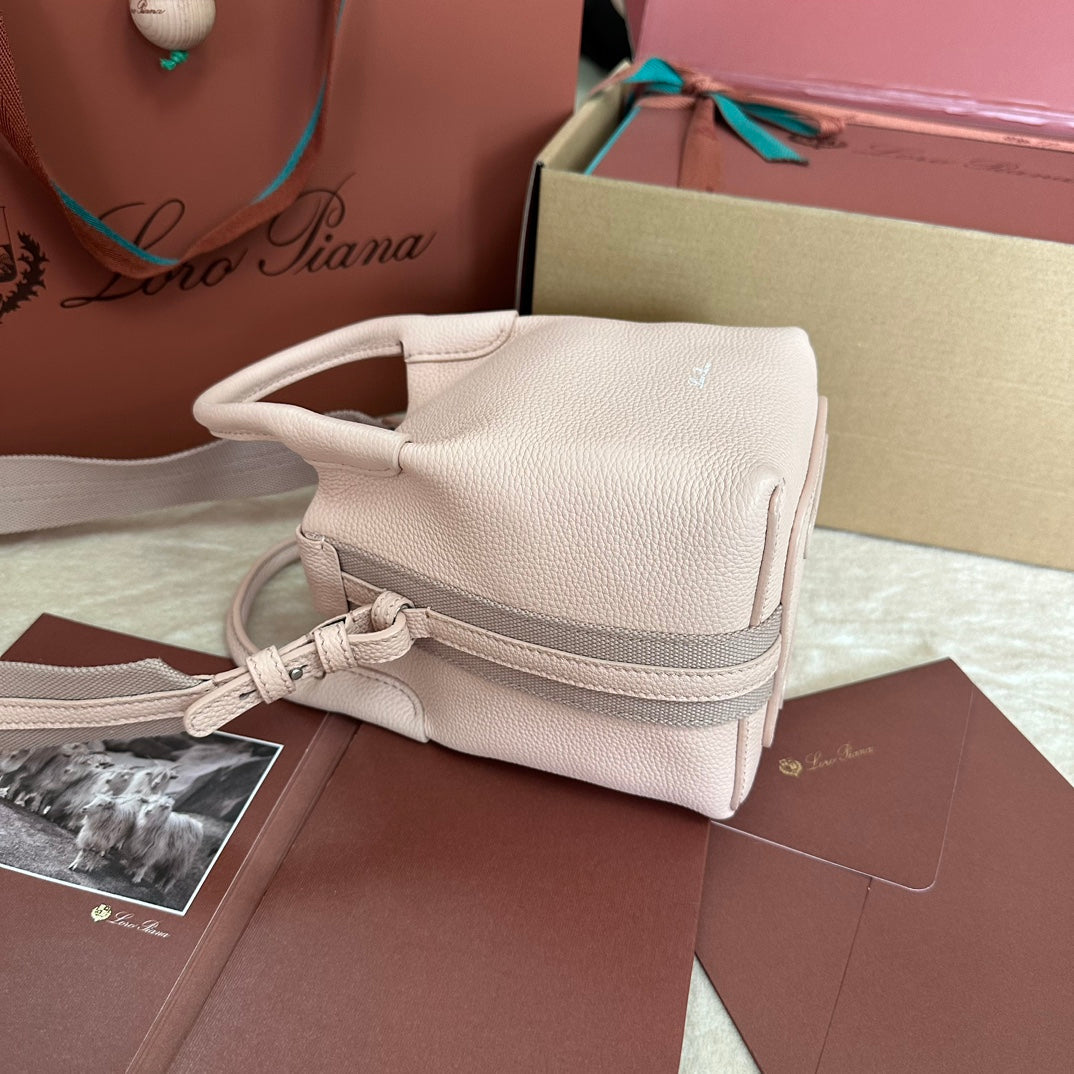 LORO PIANA MICRO BALE BAG IN PALE PINK CALFSKIN