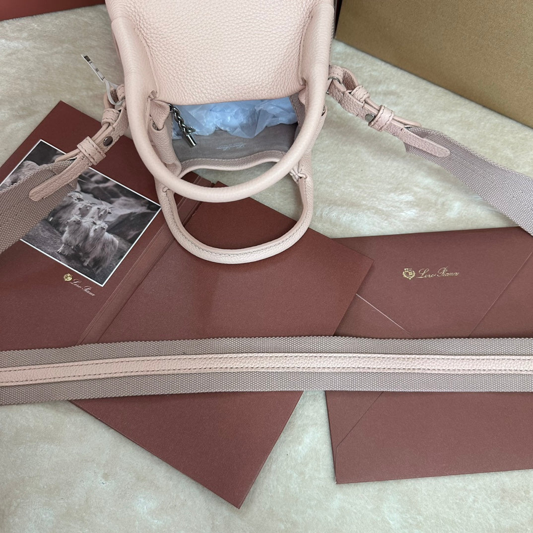 LORO PIANA MICRO BALE BAG IN PALE PINK CALFSKIN