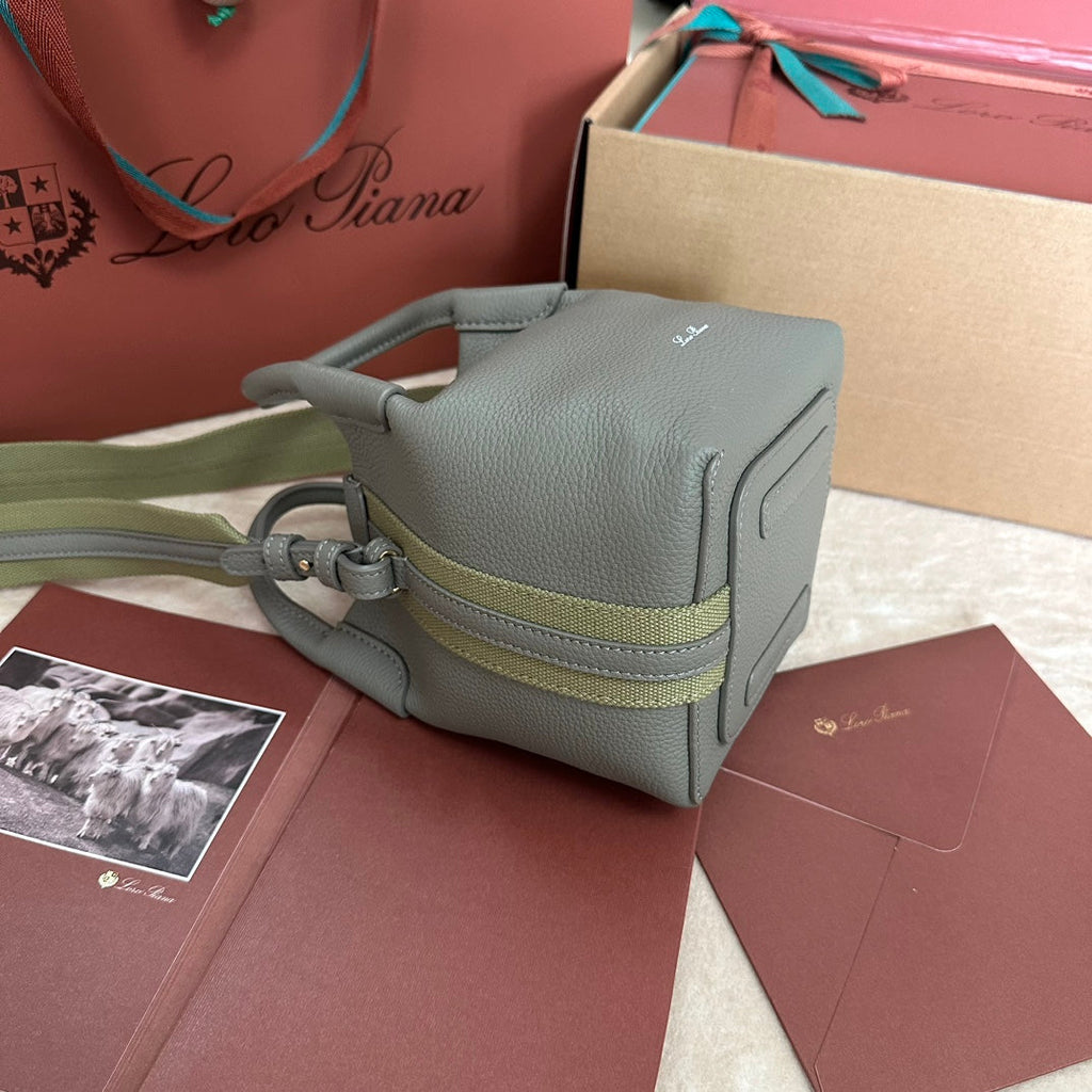 LORO PIANA MICRO BALE BAG IN BASIL GREEN CALFSKIN