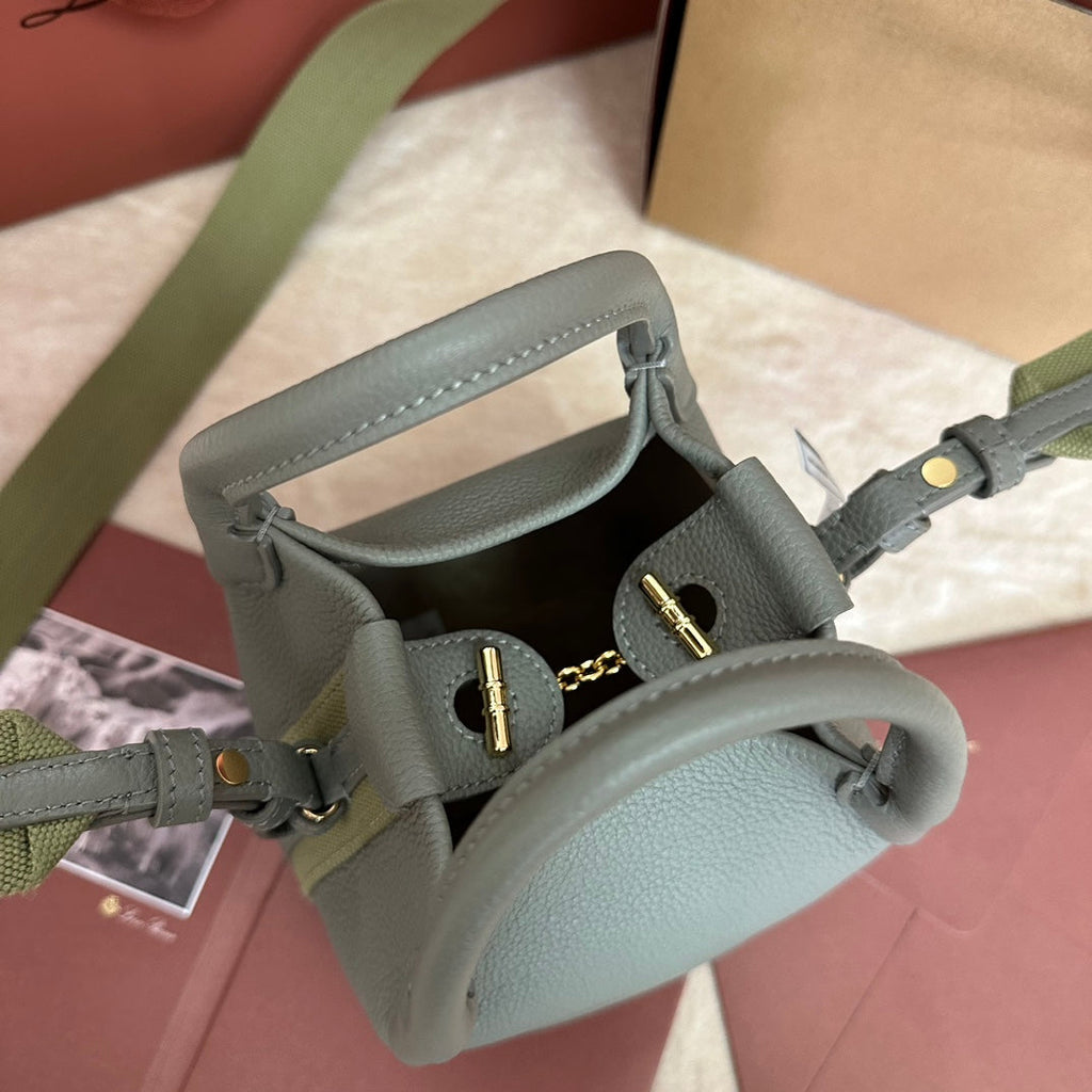 LORO PIANA MICRO BALE BAG IN BASIL GREEN CALFSKIN