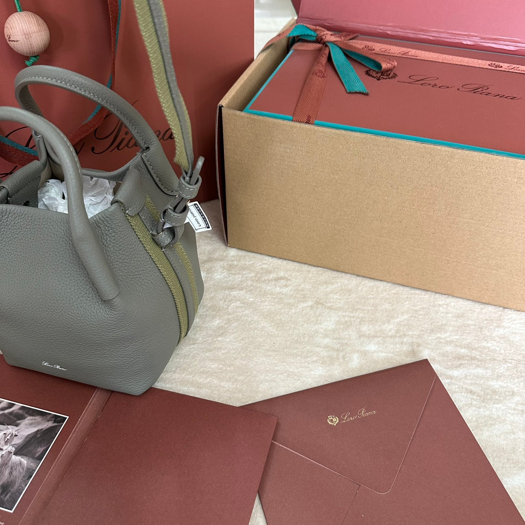 LORO PIANA MICRO BALE BAG IN BASIL GREEN CALFSKIN