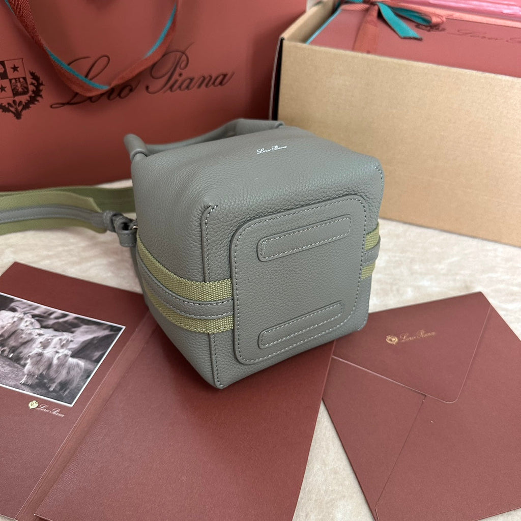LORO PIANA MICRO BALE BAG IN BASIL GREEN CALFSKIN