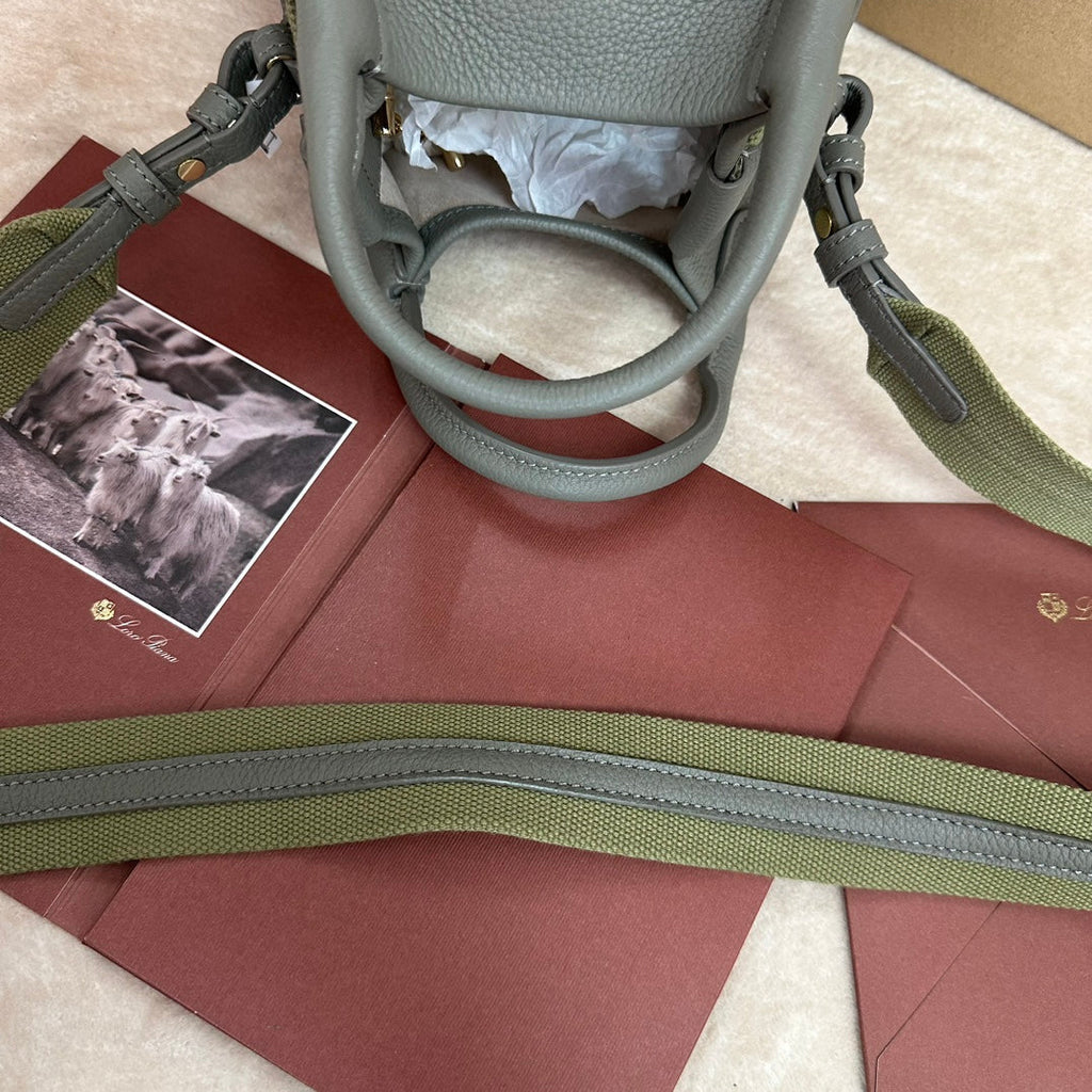 LORO PIANA MICRO BALE BAG IN BASIL GREEN CALFSKIN