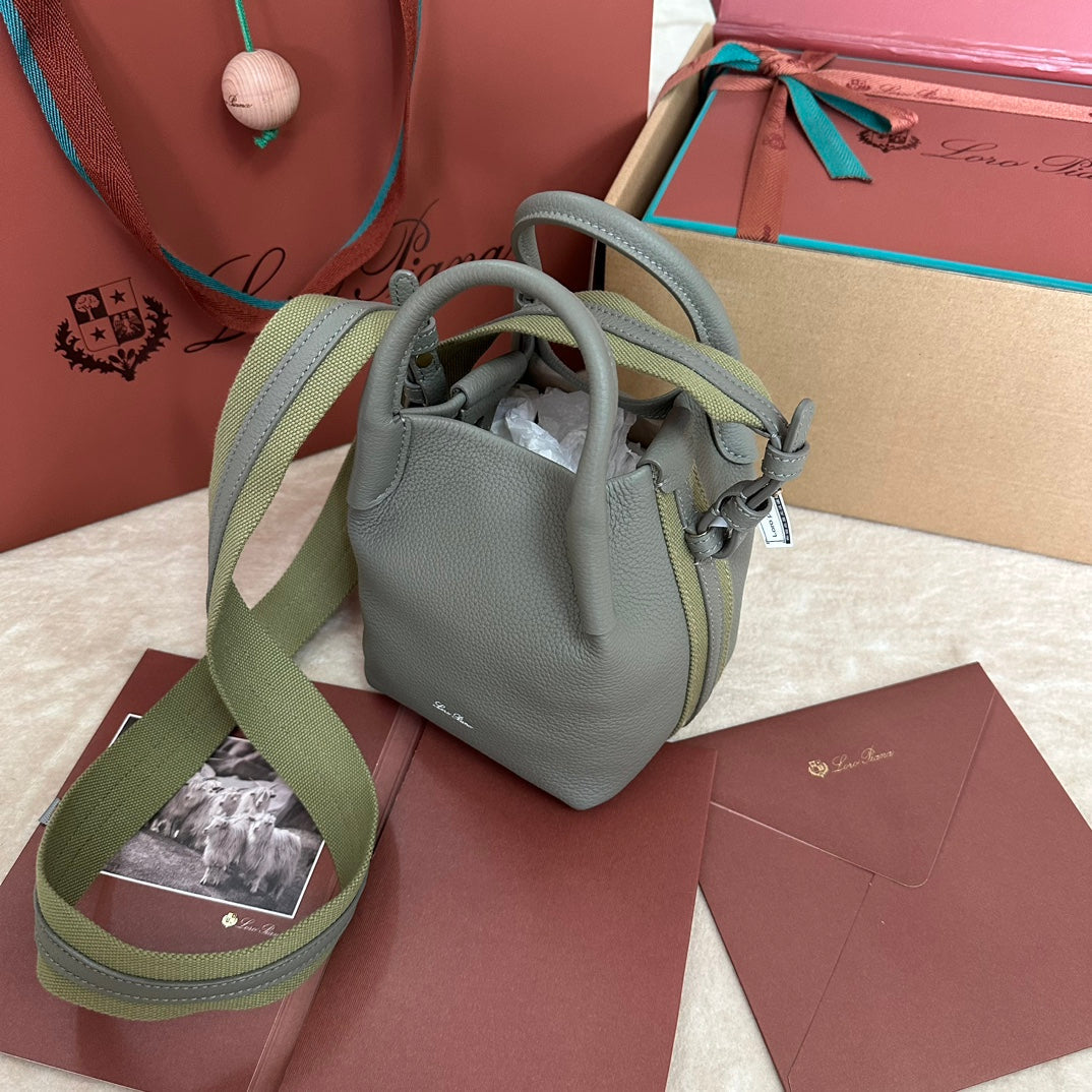 LORO PIANA MICRO BALE BAG IN BASIL GREEN CALFSKIN