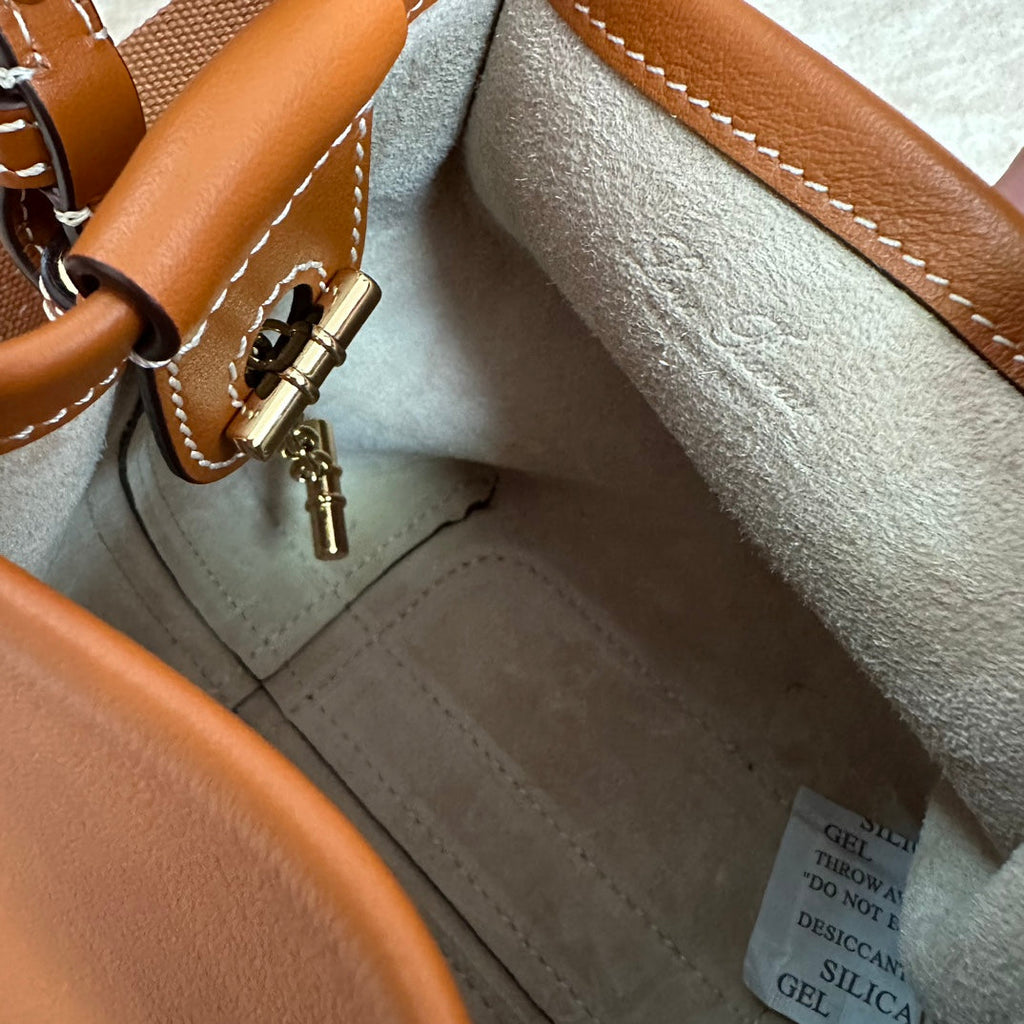 LORO PIANA MICRO BALE BAG IN TIGER ORANGE CALFSKIN