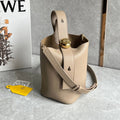 LOEWE LOE MINI 19 PEBBLE BUCKET IN CAMEL BROWN MELLOW CALFSKIN