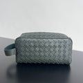 BOTTEGA VENETA INTRECCIATO CLUTCH 26 IN CORDUROY GRAY CALFSKIN