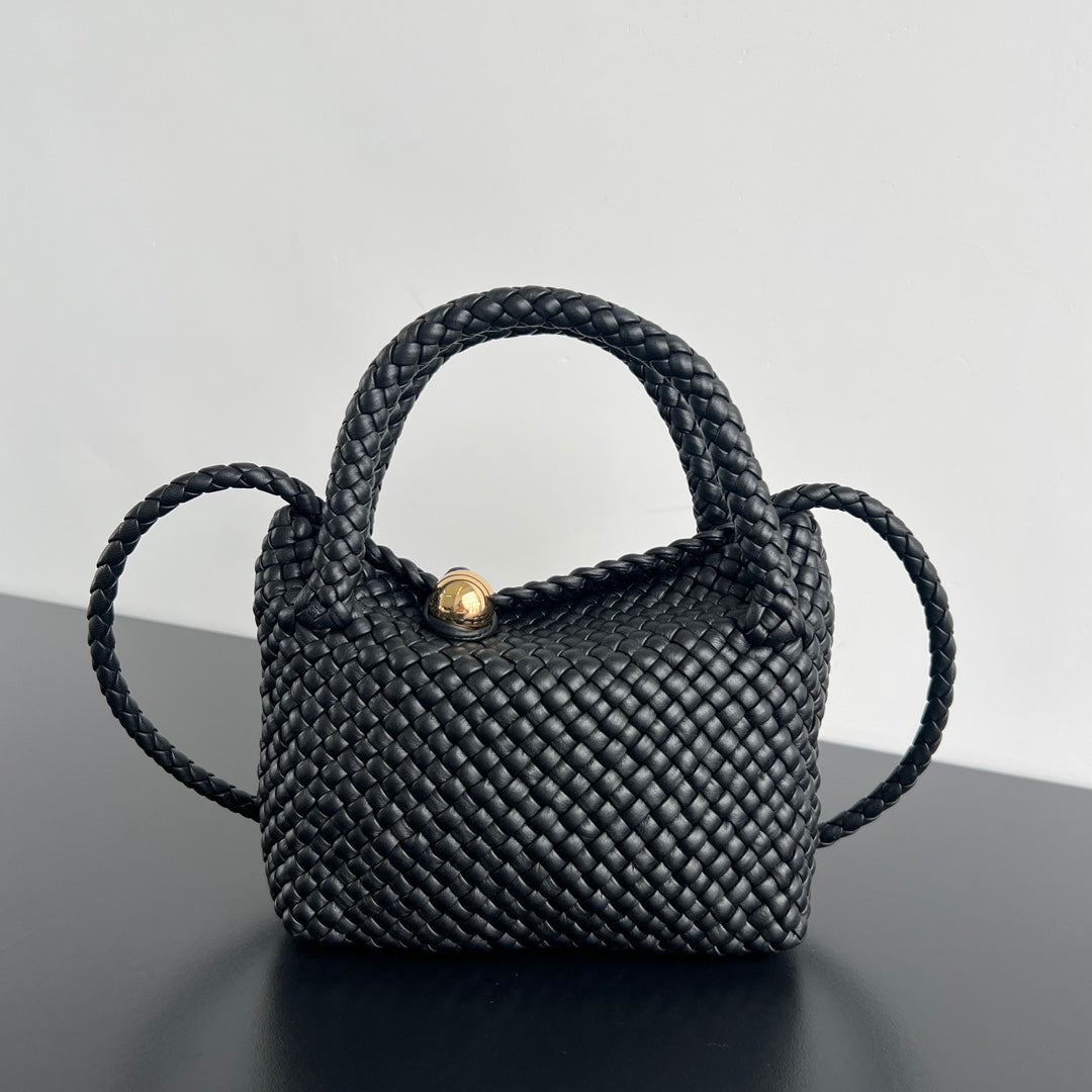 BOTTEGA VENETA MINI TOSCA 20 IN BLACK CALFSKIN