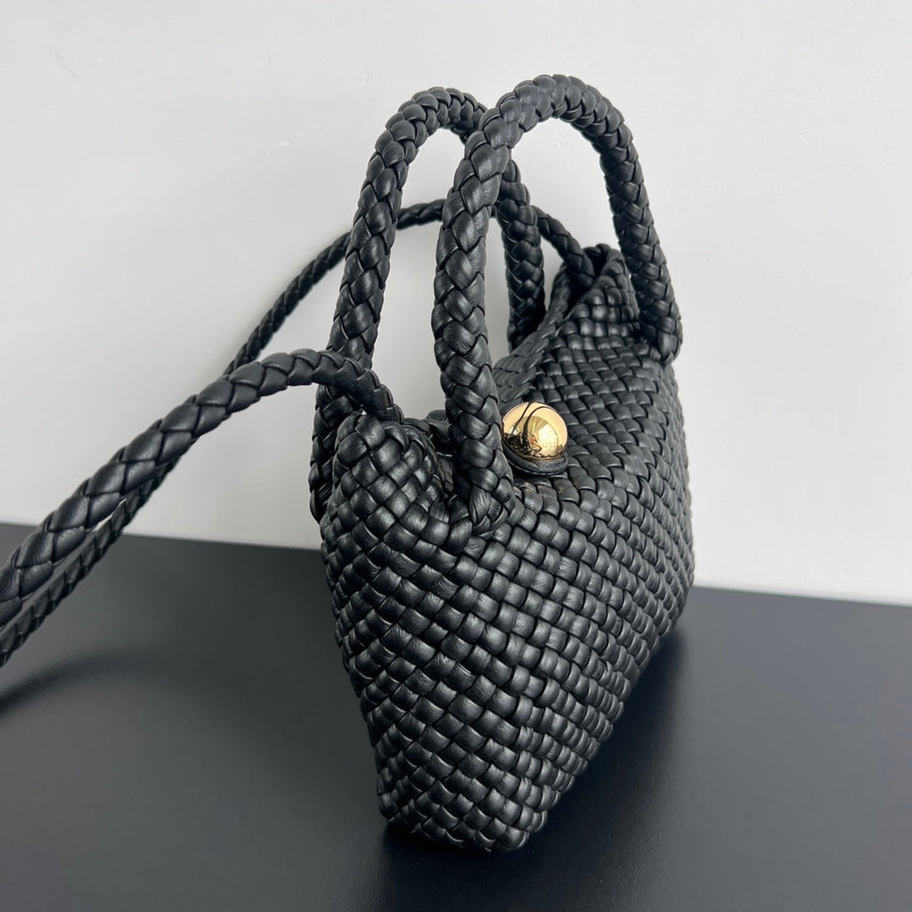 BOTTEGA VENETA MINI TOSCA 20 IN BLACK CALFSKIN