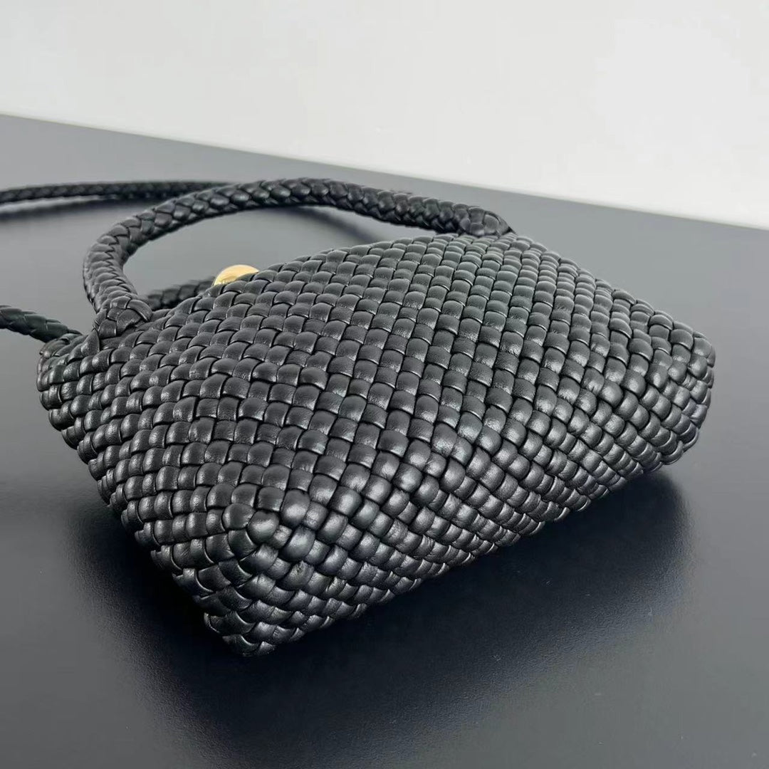 BOTTEGA VENETA MINI TOSCA 20 IN BLACK CALFSKIN