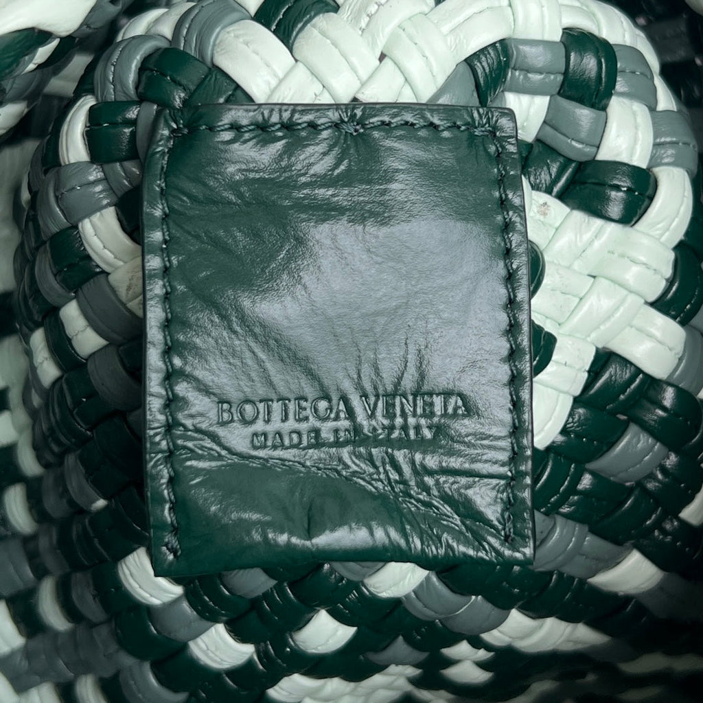BOTTEGA VENETA MINI TOSCA 20 IN WHITE MIX GREEN CALFSKIN