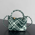 BOTTEGA VENETA MINI TOSCA 20 IN WHITE MIX GREEN CALFSKIN
