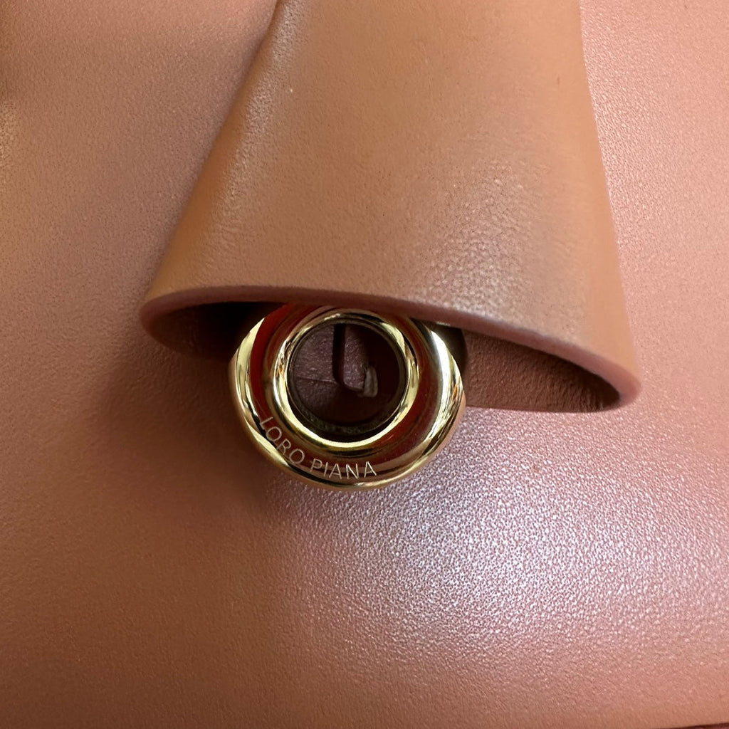 LORO PIANA EXTRA BAG L27 IN GINGER ORANGE SMOOTH CALFSKIN WITH GOLD HARDWARE