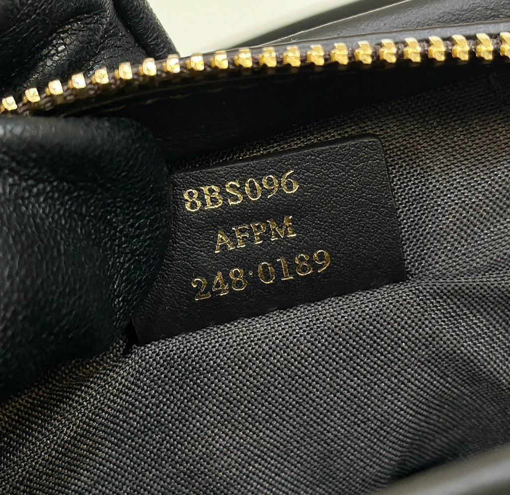 FENDI MINI ROLL BAG 15 BLACK MIX BROWN FF JACQUARD FABRIC