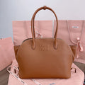 MIU MIU LARGE SHELL BAG 38 IN BRONZE BROWN CALFSKIN